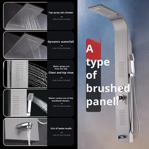 Modern Luxury 304 Stainless Steel Rain <strong>Shower</strong> Panel, Full Set with Mix <strong>Shower</strong> Faucet, High-End <strong>Shower</strong> <strong>System</strong> for Bathroom Hotel - Product Image 2
