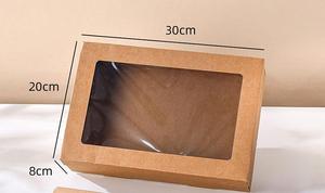 Kotak Kertas Kraft Kaku Ramah Lingkungan dengan Jendela Transparan, Kertas Daur Ulang, Pencetakan Empat Warna, Embossing, Aksesori Pita yang Dapat Disesuaikan - Product Image 2