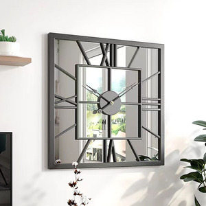Reloj de Pared Metálico Grande de 50cm, Diseño de Lujo con Espejo, Decoración para el Hogar, Envío Directo de Fábrica, Personalizable - Product Image 1