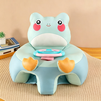 Chaise haute multifonctionnelle pour enfant avec motif d'animaux 3D, rembourrage en coton PP, tissu technique imperméable, plateau amovible, anti-chute, unisexe
