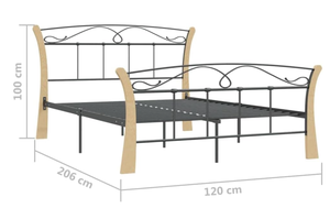 Black Modern Metal <strong>Bed</strong> Frame with Storage for Teenagers or <strong>Guests</strong> Living Room Use. Dimensions 120*200cm - Product Image 2