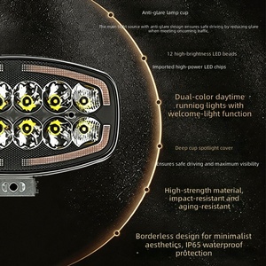 Reflector LED de 9 Pulgadas para Camión, Remolque, 4x4, IP67, Resistente al Agua, Faro Auxiliar de Techo, Parrilla Blanca de Larga Distancia - Product Image 4
