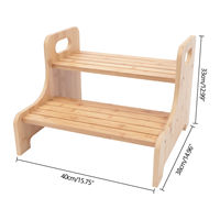 Repose-pieds en bambou personnalisé à 2 niveaux, style nouveau, durable, chaise en bois, marchepied pour enfant, marchepied multifonctionnel pour l'extérieur, aide de cuisine