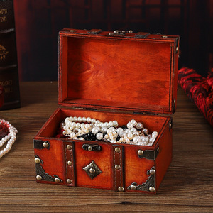 Caja de Joyería de Madera Vintage Mystic Arts con Cerradura, Tamaño Pequeño, Color Naranja-Rojo, Almacenamiento de Escritorio para Uso Personal, Decoración para Regalo - Product Image 3