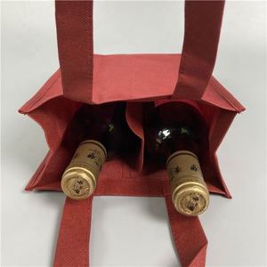 Bambú natural-Bolsas de compras no tejidas Bolsas de asas no tejidas reciclables Bolsa de botella de vino reciclable no tejida - Product Image 5