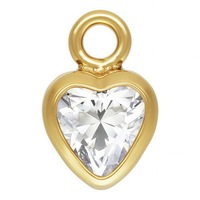 Nouveauté 2025 – Breloques cœur en or laminé avec zircone cubique 3A et pierre de naissance pour la fabrication de bijoux, pendentif amour, Saint-Valentin