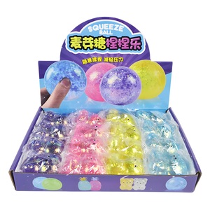 Popular Stress Relief Bear Squishy Alphabet Sequins Jelly Candy Fidget <b>Ball</b> Capsule Hand <b>Squeeze</b> Toy - Product Image 2