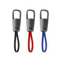 Kabel Pengisi Daya Tali Gantungan Kunci Kepang 60W Super Fast Charger Carabiner Paduan Seng Portabel Kabel Data Tipe-C untuk Ponsel