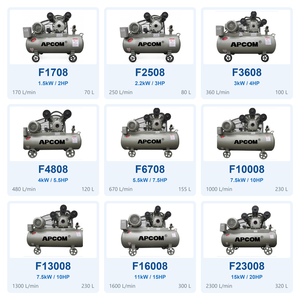 Compresor de Aire de Pistón de 3KW 4HP con Transmisión por Correa, 100L 200L 8 Bar, Bomba de Hierro Fundido para Fábrica o Taller - Product Image 6