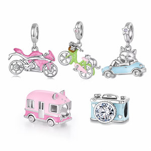 Venta al por Mayor de Dijes de Mariposas Azules y Rosas que Brillan en la Oscuridad, Plata 925, para Pulseras y Collares, Regalo de Joyería para Mujer - Product Image 1