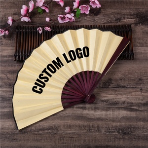 Éventail artisanal chinois de luxe en bambou 21x38cm, motif Peinture Grande Vague de Kanagawa, écologique, pour décoration intérieure DIY, livré en boîte - Product Image 4