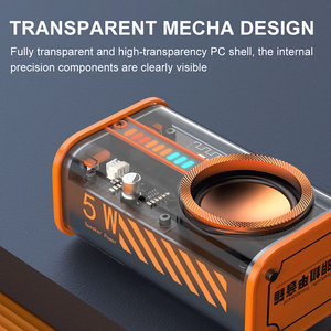 Haut-parleur Bluetooth transparent K07 Mecha avec microphone <span class=keywords><strong>pour</strong></span> appels mains libres, lumière RGB, basses puissantes, mini haut-parleur sans fil <span class=keywords><strong>pour</strong></span> la maison - Product Image 6