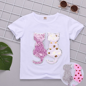 T-shirt per ragazze personalizzate maglietta estiva dei pesi massimi colori a maniche corte cambiano le magliette delle ragazze ricamate laterali - Product Image 5