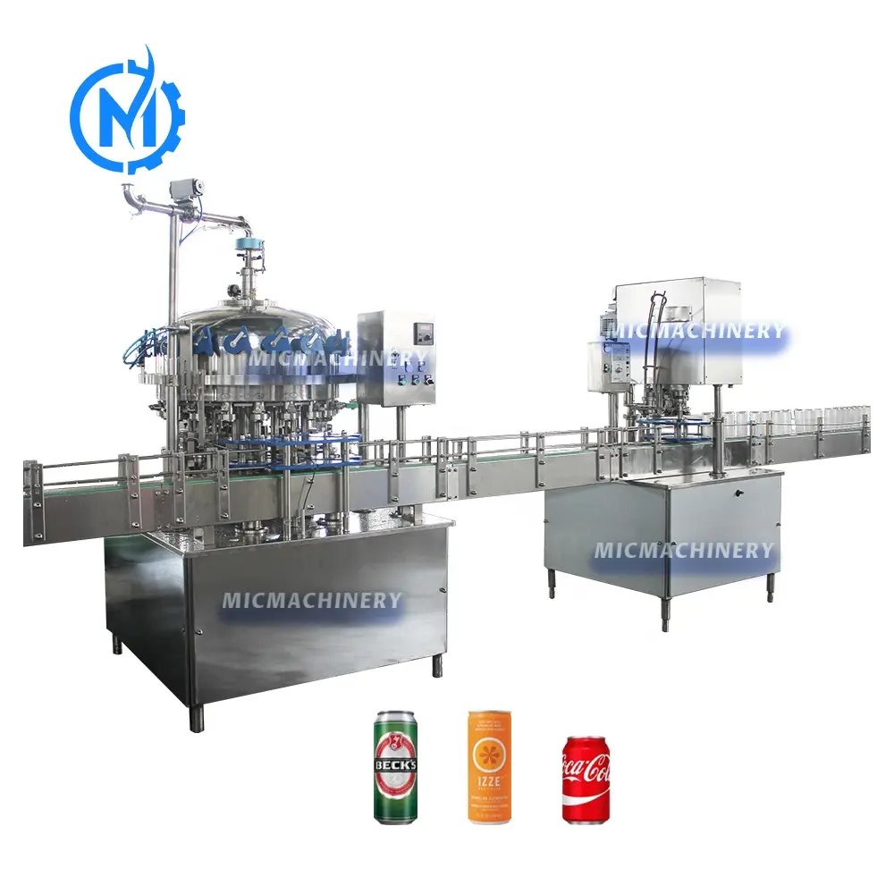 Small Automatic Aluminum Tin Can Soda Juice Filling Carbonated Drink Beer Beverage Canning Machine