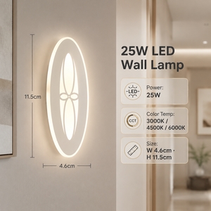 Lámpara de Pared LED Acrílica Moderna Pequeña, Decorativa para Interiores, Dormitorio, Sala de Estar, Pasillo, CCT Seleccionable, 25W, 3000K, 6000K - Product Image 4
