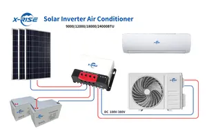 9000BTU yüksek kaliteli hizmet güneş panelleri hibrid duvara monte güneş klima