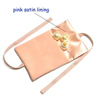 Vente flash - Pochette cadeau rose pêche personnalisée avec logo imprimé, design luxueux avec ruban