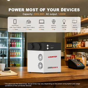 LAUNTOP E2000 2009.6Wh LiFePO4 MPPT 8 prises 2400W à onduleur pur sinusoïdal, station d'alimentation portable de taille moyenne pour situations d'urgence - Product Image 6