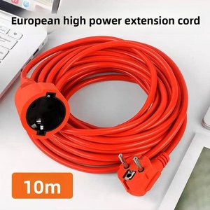 European-style Male-female Power <b>Extension</b> Cord EU-standard Orange Red 10m 5m 3m China-made 90-day Warranty <b>Socket</b>-to-<b>plug</b> Power - Product Image 3