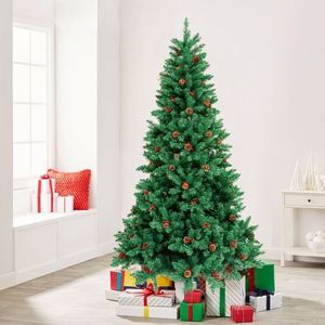 Décoration articulée pour intérieur et extérieur, en PVC floqué, arbre de Noël artificiel avec pommes de pin - Product Image 1