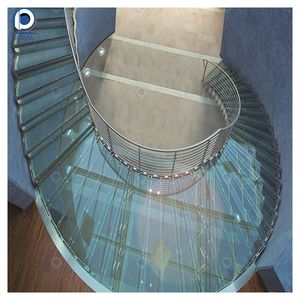 <span class=keywords><strong>Escalier</strong></span> de villa incurvé en acier galvanisé de conception moderne, durable et personnalisé haut de gamme PRIMA, avec <span class=keywords><strong>marches</strong></span> fermées en verre trempé pour intérieur - Product Image 6