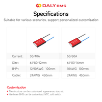 Daly BMS 18650 E-Bike inversor solar Sistemas de energía eléctrica batería de litio Lipo Lifepo4 48V 15S 16S17S 20A 30A 40A 50A 60A Bms