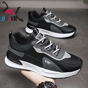 Zapatos Deportivos Negros Estilo Walking 2025, Zapatos para Correr y Skateboarding, Tres Colores, Zapatos de Cuero para Hombre - Product Image 2