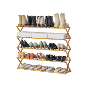 Bamboo Multi Layer Foldable <b>Shoe</b> <b>Rack</b> 98x25x82 Cm Stackable Freestanding Space Saving Entryway Organizer - Product Image 5