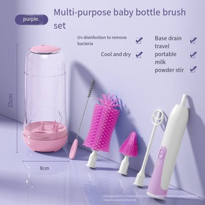 Brosse à bouteille de lait transfrontalière à 3 têtes Boîte de rangement Brosse de nettoyage électrique pour biberon - Product Image 6