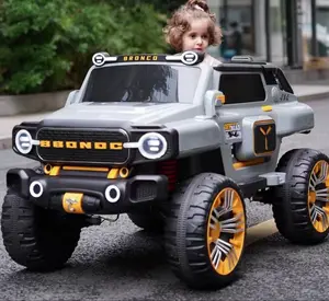 Grosir anak-anak 12V/24V 4WD pengendali jarak jauh kebesaran plastik SUV 4 roda bayi Ride-On mainan anak-anak listrik mobil berkendara