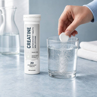 Compléments énergétiques naturels sans sucre pour adultes, sportifs et fitness, 20 portions, sans saveur, comprimés effervescents à la créatine avec liposome