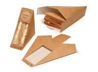 Papier Kraft brun matériel Triangle Sandwich sortir boîte boîte de papier gâteau de qualité alimentaire