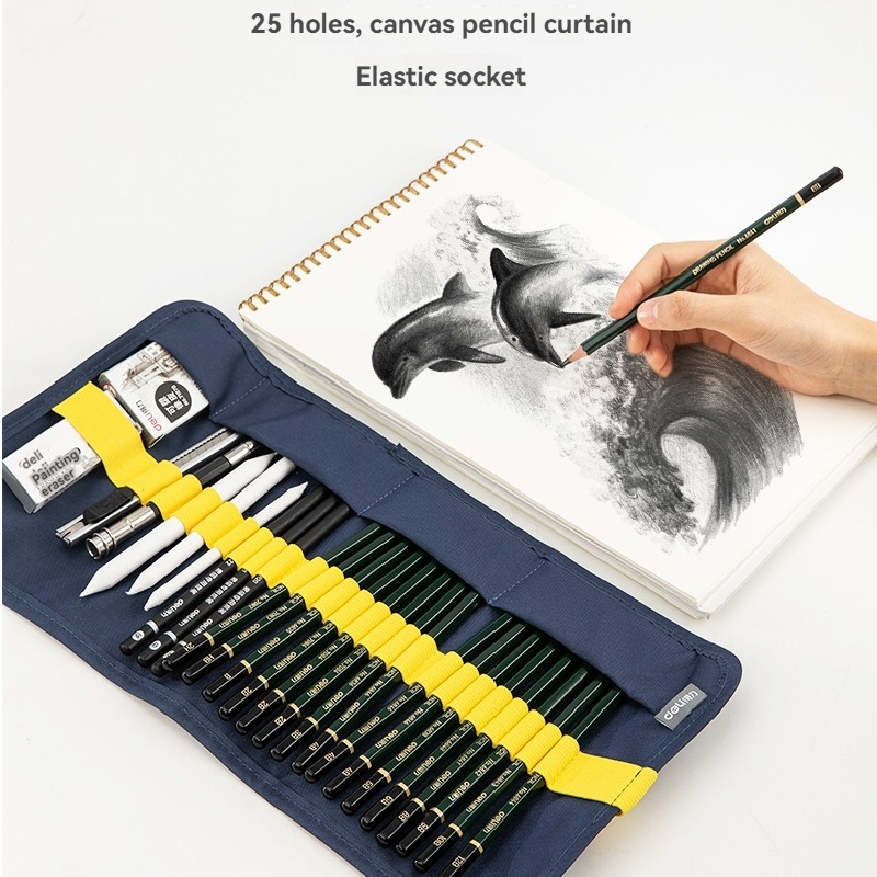 Ensemble de 29 crayons dessin bois HB débutant