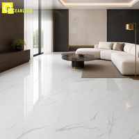 Carreaux de sol en porcelaine émaillée pleine brillance de haute qualité à bas prix, motif marbre, 600x600mm, 10mm, adaptés aux cours et aux halls