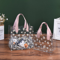 Sac fourre-tout à provisions transparent en PVC avec logo personnalisé étanche à bas prix