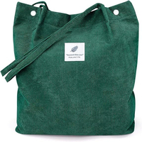 Nouveau Sac à Bandoulière en Velours Côtelé Grande Capacité 2025 – Sac Fourre-Tout en Toile pour Femme, Style Coréen, Idéal pour Étudiantes et Shopping Décontracté