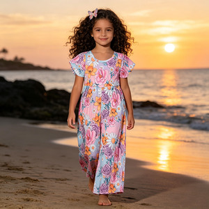 FANCY MONKEY Fa-1, Mono de Burbuja para Bebés Niñas, Personalizado con Estampado de Leopardo, Spandex/Poliéster, Mangas Cortas, Cierre de Broches, Venta al Por Mayor OEM/ODM, Entrega en 3-7 Días - Product Image 4
