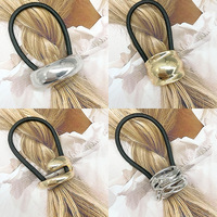 Simple petit élastique tête corde cheveux accessoires métal forme géométrique attaché prêle cheveux corde pour les femmes