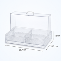 Plateau de service isotherme en acrylique transparent avec couvercle pour pique-nique, fête et collations froides