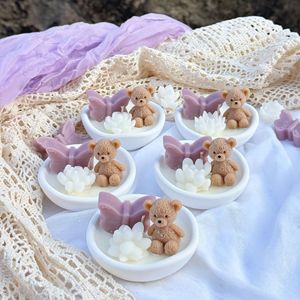 Bougie parfumée mignonne en forme d'ours et de papillon - <span class=keywords><strong>Cadeau</strong></span> créatif pour le 1er anniversaire de bébé, décoration de bureau et accessoire photo souvenir - Product Image 4