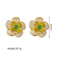Mlluki Anting-Anting Bunga Kamelia Gaya Baru Fashion Enamel Baja Tahan Karat Aretes Boucles Oreilles Ohrringe