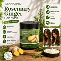 Masque capillaire réparateur et revitalisant à l'huile de romarin et au gingembre pour cheveux secs et abîmés, traitement stimulant la croissance, marque privée OEM