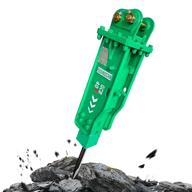 Automation Remote Wedge Chisel Type For 0.8-2.5Tons Excavators Use GCB40V Top Type Hydraulic Hammer Breaker