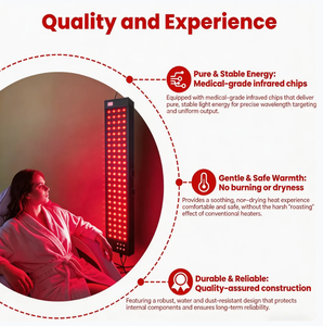 Panneau de luminothérapie rouge étanche sur pied pour tout le corps, 7 longueurs d'onde LED infrarouges, soulagement de la douleur, utilisation en sauna et spa - Product Image 2
