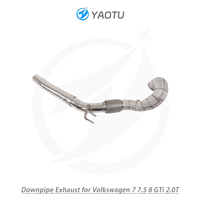 Untuk Golf 7/7.5 MK7/MK7.5 GTI 2.0T knalpot Downpipe aliran bebas sistem knalpot mobil terbuat dari baja tahan karat 304 tahan lama
