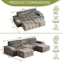 Canapé modulaire compressible, canapé sectionnel flexible pour appartement, salon, meubles gain de place, fourniture d'usine