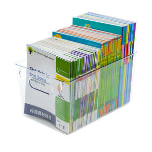 Boîte de rangement transparente pour livres, organisateur de bureau rectangulaire sans couvercle pour enfants et étudiants, fournitures de bureau - Product Image 3