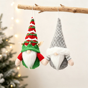 Décoration de Noël : Poupée sans visage tricotée, jouet en peluche, ornement de vacances, Père Noël créatif, Rudolph lumineux - Product Image 2