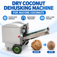 Machine à décortiquer la noix de coco sèche, machine à éplucher la noix de coco marron mature avec entraînement par chaîne et espacement réglable