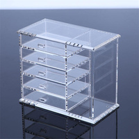 Boîte de rangement à bijoux autoportante en acrylique Art Déco personnalisée, multicouche, haute transparence, pour une visualisation claire, montage facile